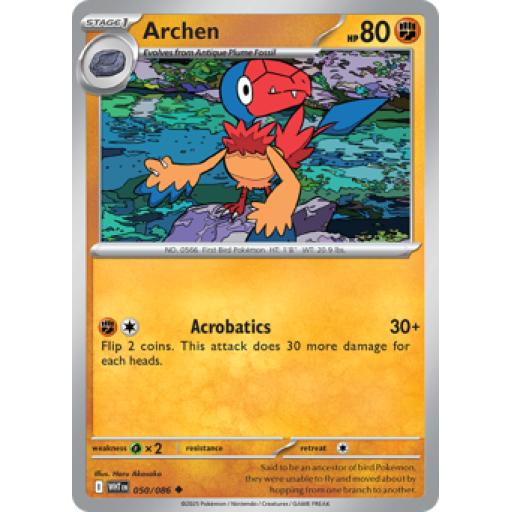 White Flare - 050/086 - Archen - Poke Ball Reverse Holo