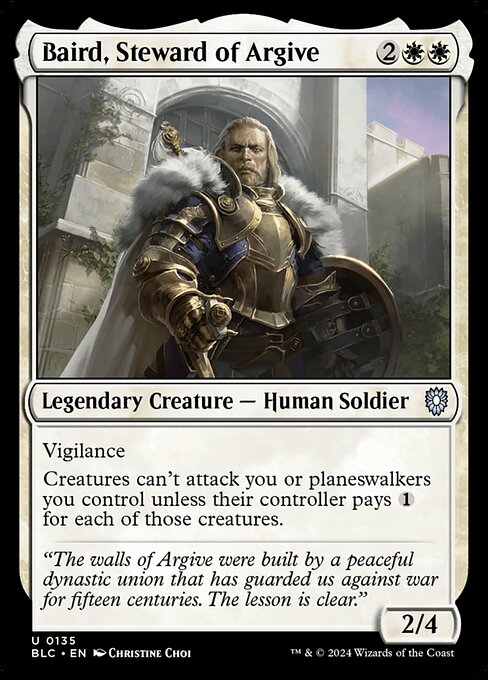 Bloomburrow Commander - 135 - Baird, Steward of Argive - Uncommon - W - Non-foil (Front)