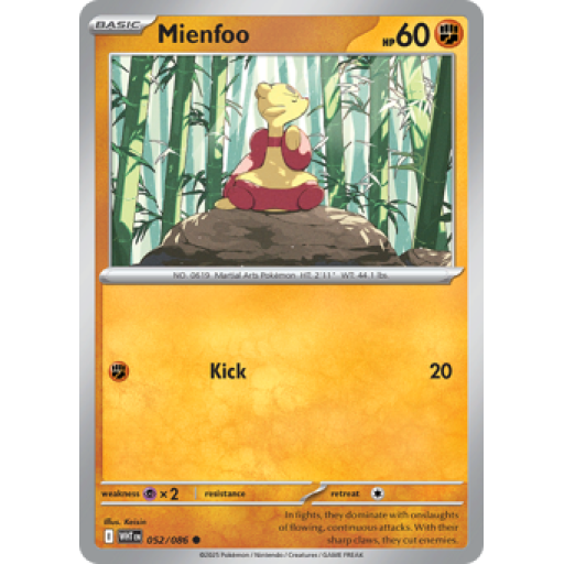 White Flare - 052/086 - Mienfoo - Reverse Holo