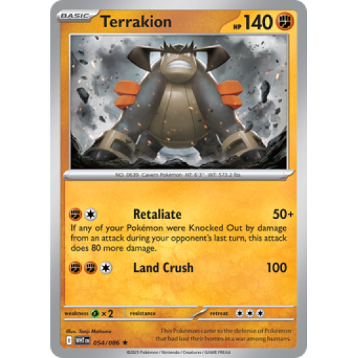 White Flare - 054/086 - Terrakion - Reverse Holo