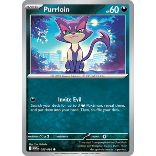 White Flare - 055/086 - Purrloin - Reverse Holo