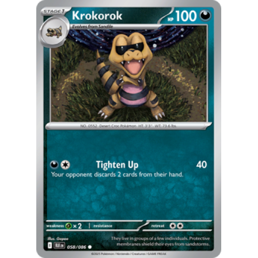Black Bolt - 058/086 - Krokorok - Master Ball Reverse Holo