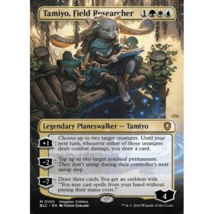 Bloomburrow Commander - 100 - Tamiyo, Field Researcher - Mythic - Multi - Foil (Front)