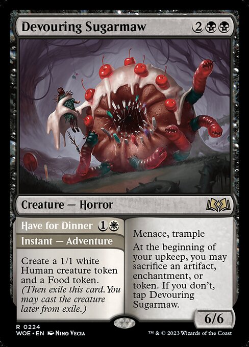 Wilds of Eldraine - 224 - Devouring Sugarmaw // Have for Dinner - Rare - B - Foil (Front)