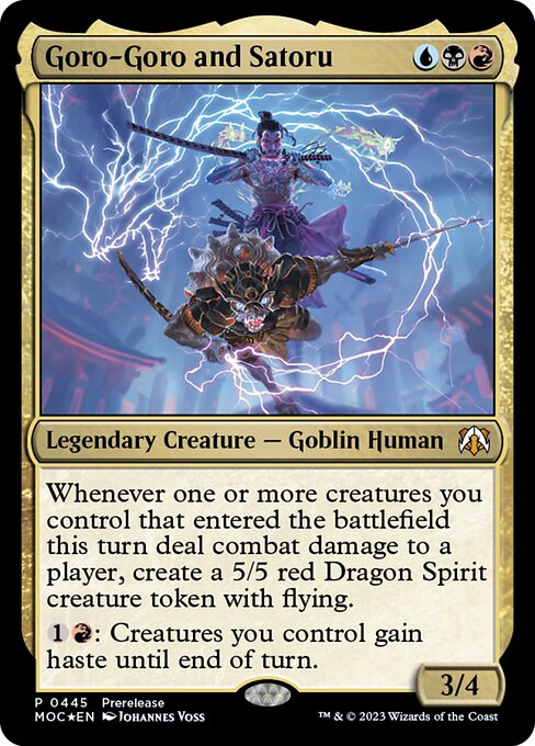 March of the Machine Commander - 445 - Goro-Goro and Satoru - Mythic - Multi - Non-foil (Front)