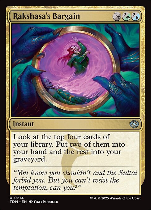 Tarkir: Dragonstorm - 214 - Rakshasa's Bargain - Uncommon - Multi - Foil (Front)