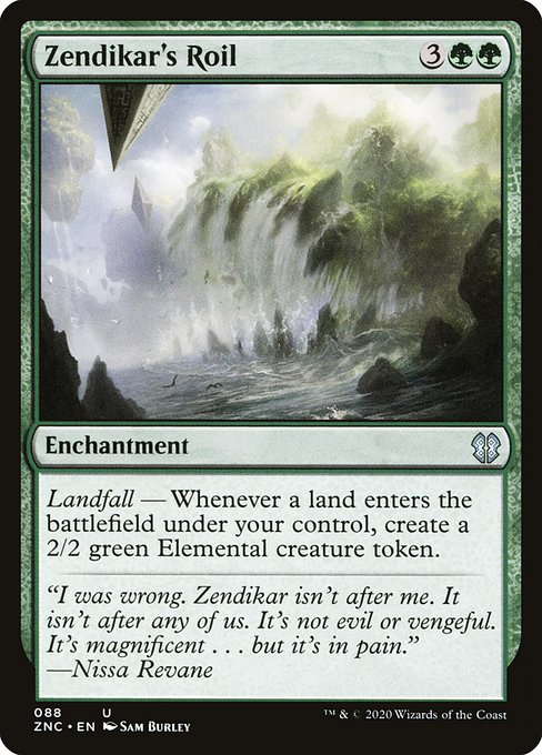 Zendikar Rising Commander - 88 - Zendikar's Roil - Uncommon - G - Non-foil (Front)