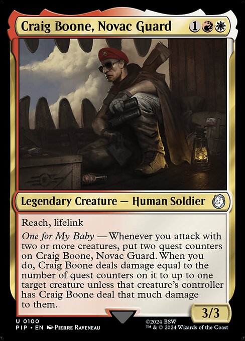 Fallout - 100 - Craig Boone, Novac Guard - Uncommon - WR - Non-foil (Front)