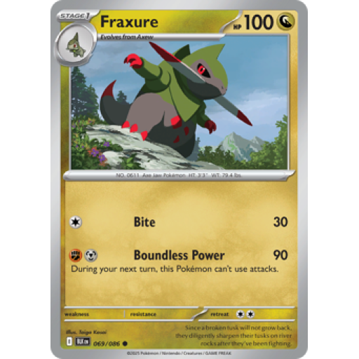 Black Bolt - 069/086 - Fraxure - Reverse Holo