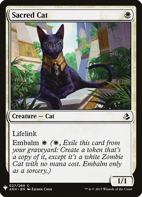The List - AKH-27 - Sacred Cat - Common - W - Non-foil (Front)