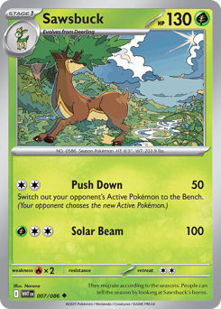 White Flare - 007/086 - Sawsbuck - Poke Ball Reverse Holo