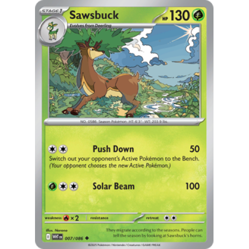 White Flare - 007/086 - Sawsbuck - Master Ball Reverse Holo