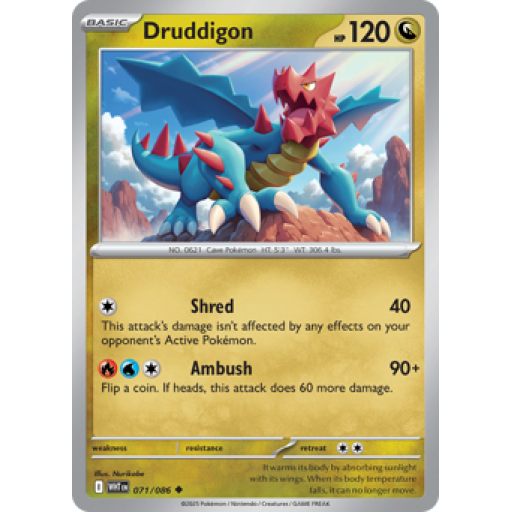 White Flare - 071/086 - Druddigon - Reverse Holo