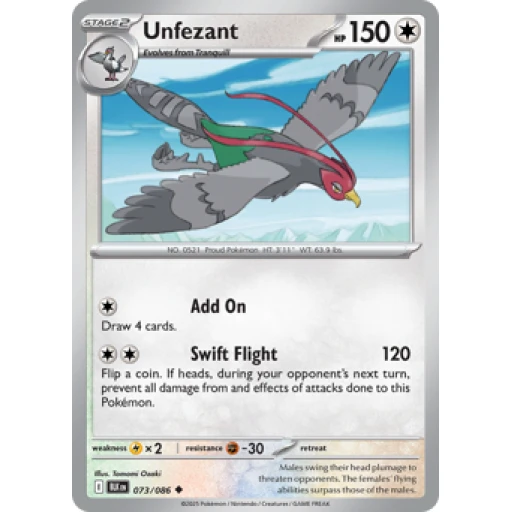 Black Bolt - 073/086 - Unfezant - Reverse Holo