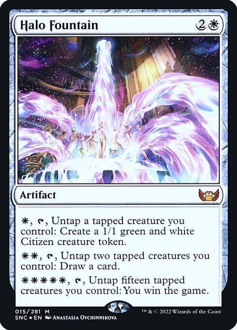 Streets of New Capenna Promos - 15s - Halo Fountain - Mythic - W - Foil - Datestamped Promo (Front)