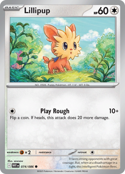 White Flare - 074/086 - Lillipup - Poke Ball Reverse Holo