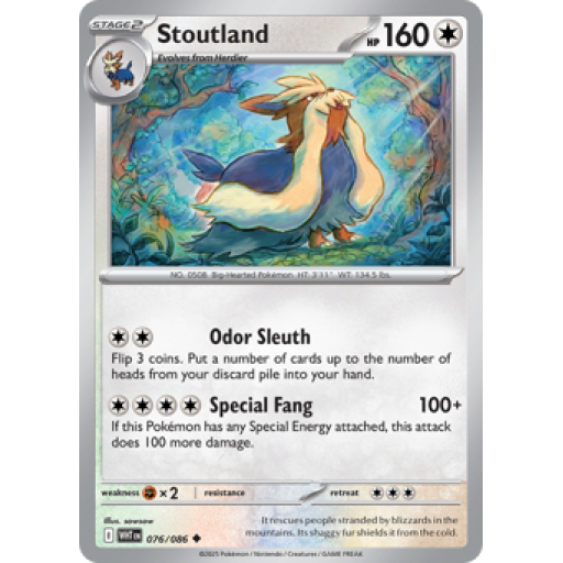 White Flare - 076/086 - Stoutland - Master Ball Reverse Holo