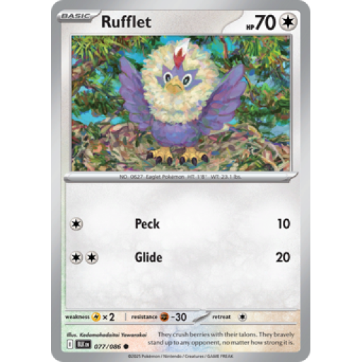 Black Bolt - 077/086 - Rufflet - Master Ball Reverse Holo