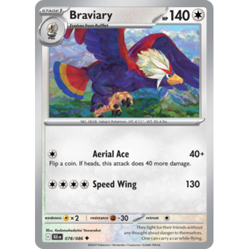 Black Bolt - 078/086 - Braviary - Master Ball Reverse Holo