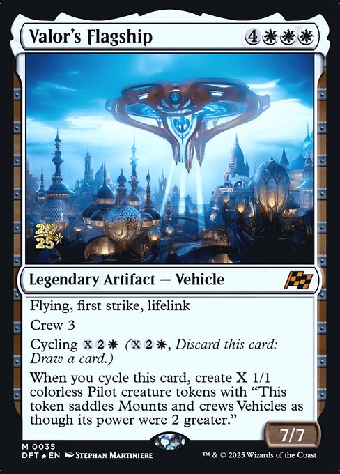 Aetherdrift Promos - 35s - Valor's Flagship - Mythic - W - Foil - Datestamped Promo (Front)