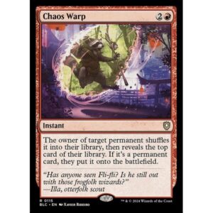 Bloomburrow Commander - 115 - Chaos Warp - Rare - R - Non-foil (Front)