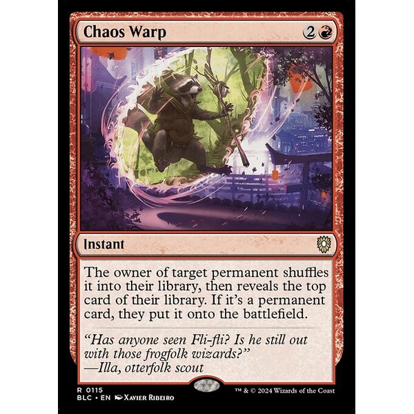 Bloomburrow Commander - 115 - Chaos Warp - Rare - R - Non-foil (Front)