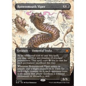 Bloomburrow - 290 - Rottenmouth Viper - Mythic - B - Foil (Front)