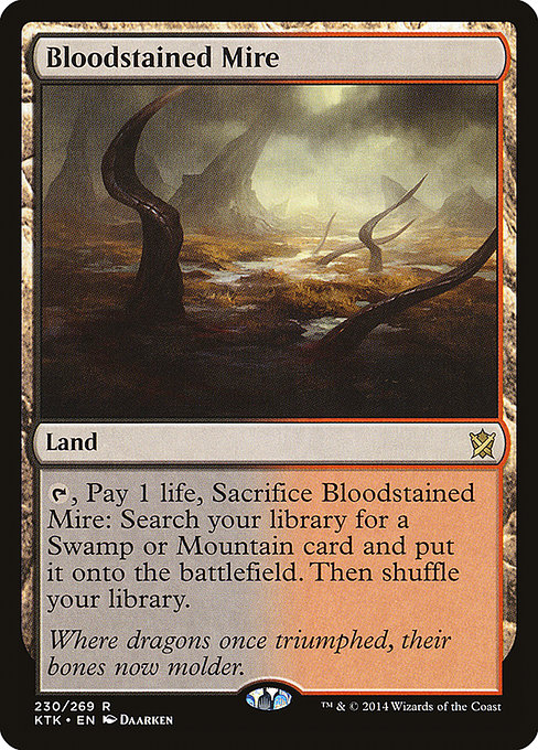 Khans of Tarkir - 230 - Bloodstained Mire - Rare - C - Foil (Front)