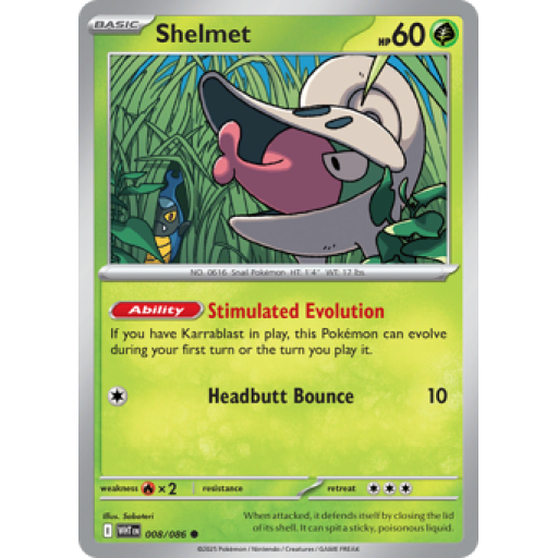 White Flare - 008/086 - Shelmet - Reverse Holo
