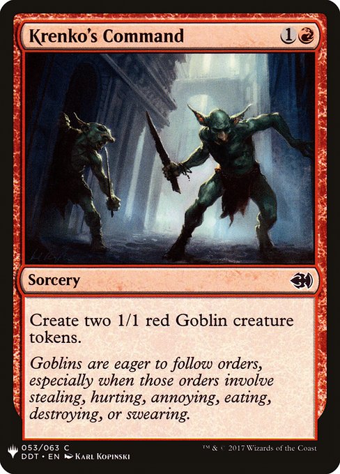 The List - DDT-53 - Krenko's Command - Common - R - Non-foil (Front)