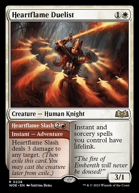 Wilds of Eldraine - 228 - Heartflame Duelist // Heartflame Slash - Rare - W - Foil (Front)