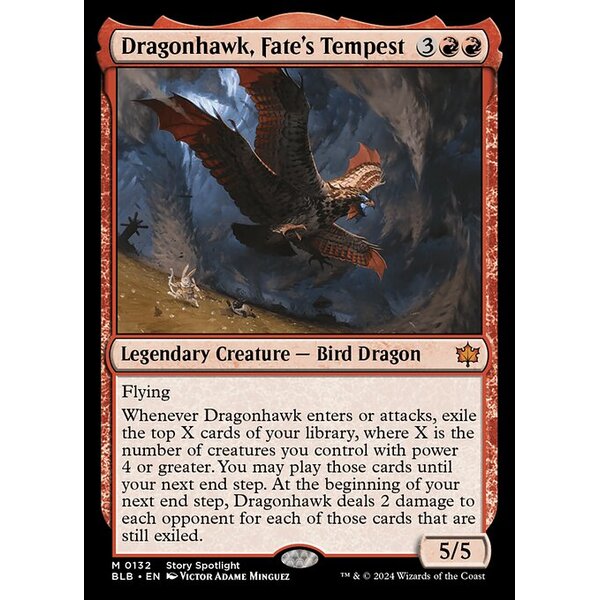Bloomburrow - 132 - Dragonhawk, Fate's Tempest - Mythic - R - Foil (Front)
