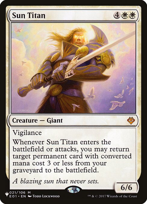 The List - E01-21 - Sun Titan - Mythic - W - Non-foil (Front)