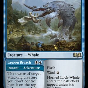Wilds of Eldraine - 53 - Horned Loch-Whale // Lagoon Breach - Rare - U - Foil (Front)