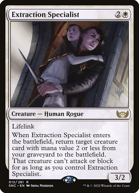 Streets of New Capenna Promos - 12p - Extraction Specialist - Rare - W - Non-foil - Promo (Front)