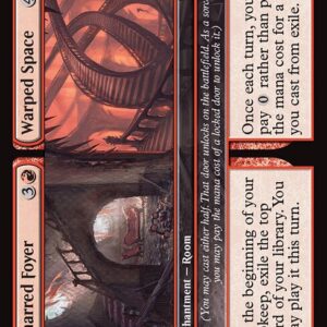 Duskmourn: House of Horror - 129 - Charred Foyer // Warped Space - Mythic - R - Non-foil (Front)