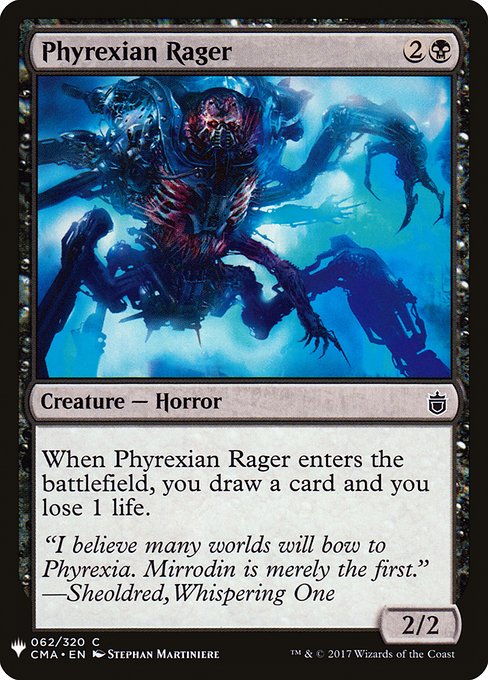 The List - CMA-62 - Phyrexian Rager - Common - B - Non-foil (Front)