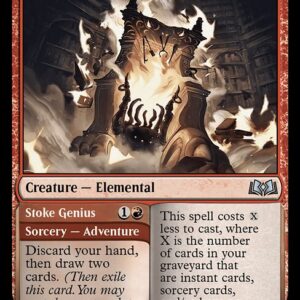 Wilds of Eldraine - 136 - Hearth Elemental // Stoke Genius - Uncommon - R - Non-foil (Front)