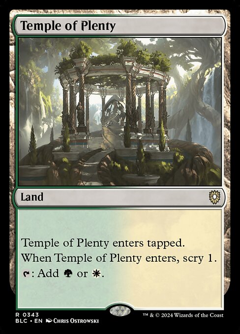 Bloomburrow Commander - 343 - Temple of Plenty - Rare - C - Non-foil (Front)