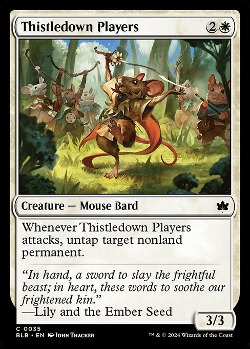 Bloomburrow - 35 - Thistledown Players - Common - W - Non-foil (Front)