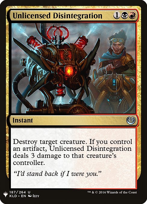 The List - KLD-187 - Unlicensed Disintegration - Uncommon - BR - Non-foil (Front)