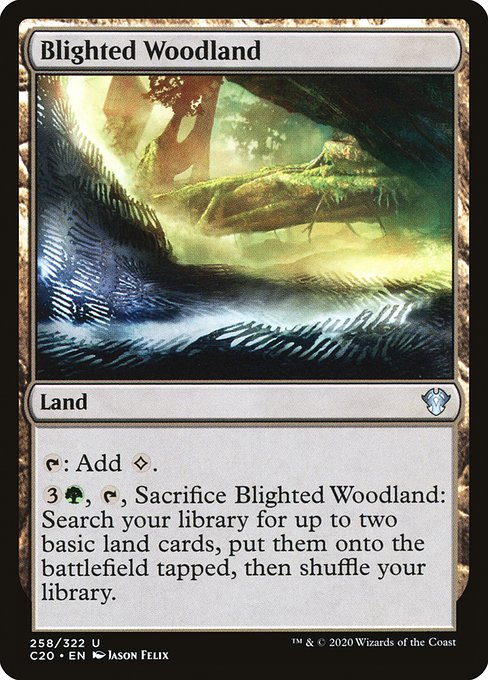 Commander 2020 - 258 - Blighted Woodland - Uncommon - C - Non-foil (Front)