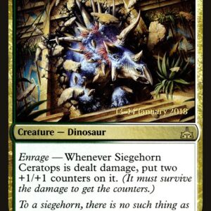 Rivals of Ixalan Promos - 171s - Siegehorn Ceratops - Rare - WG - Foil - Datestamped Promo (Front)