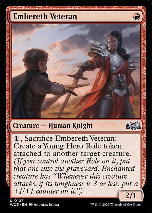 Wilds of Eldraine - 127 - Embereth Veteran - Uncommon - R - Foil (Front)