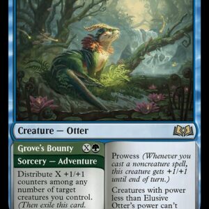 Wilds of Eldraine - 225 - Elusive Otter // Grove's Bounty - Rare - U - Foil (Front)