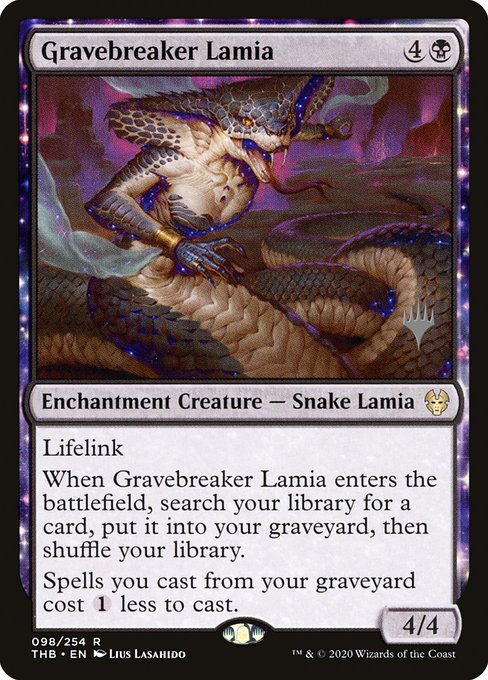 Theros Beyond Death Promos - 98p - Gravebreaker Lamia - Rare - B - Foil - Promo (Front)