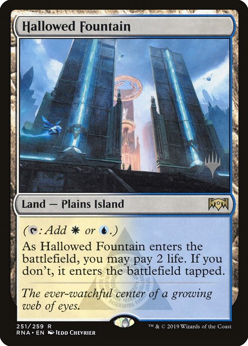 Ravnica Allegiance Promos - 251p - Hallowed Fountain - Rare - C - Non-foil - Promo (Front)