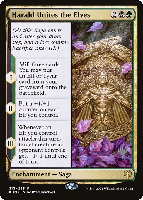 Kaldheim Promos - 213p - Harald Unites the Elves - Rare - BG - Foil - Promo (Front)