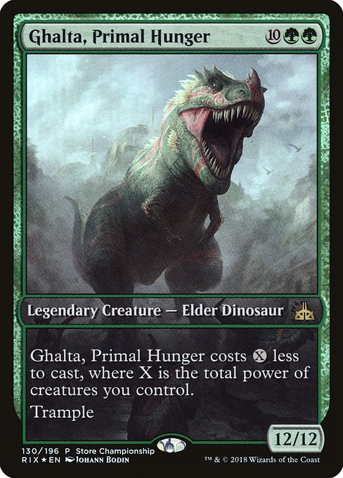 Rivals of Ixalan Promos - 130 - Ghalta, Primal Hunger - Rare - G - Foil - Promo (Front)