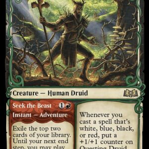 Wilds of Eldraine - 294 - Questing Druid // Seek the Beast - Rare - G - Foil (Front)